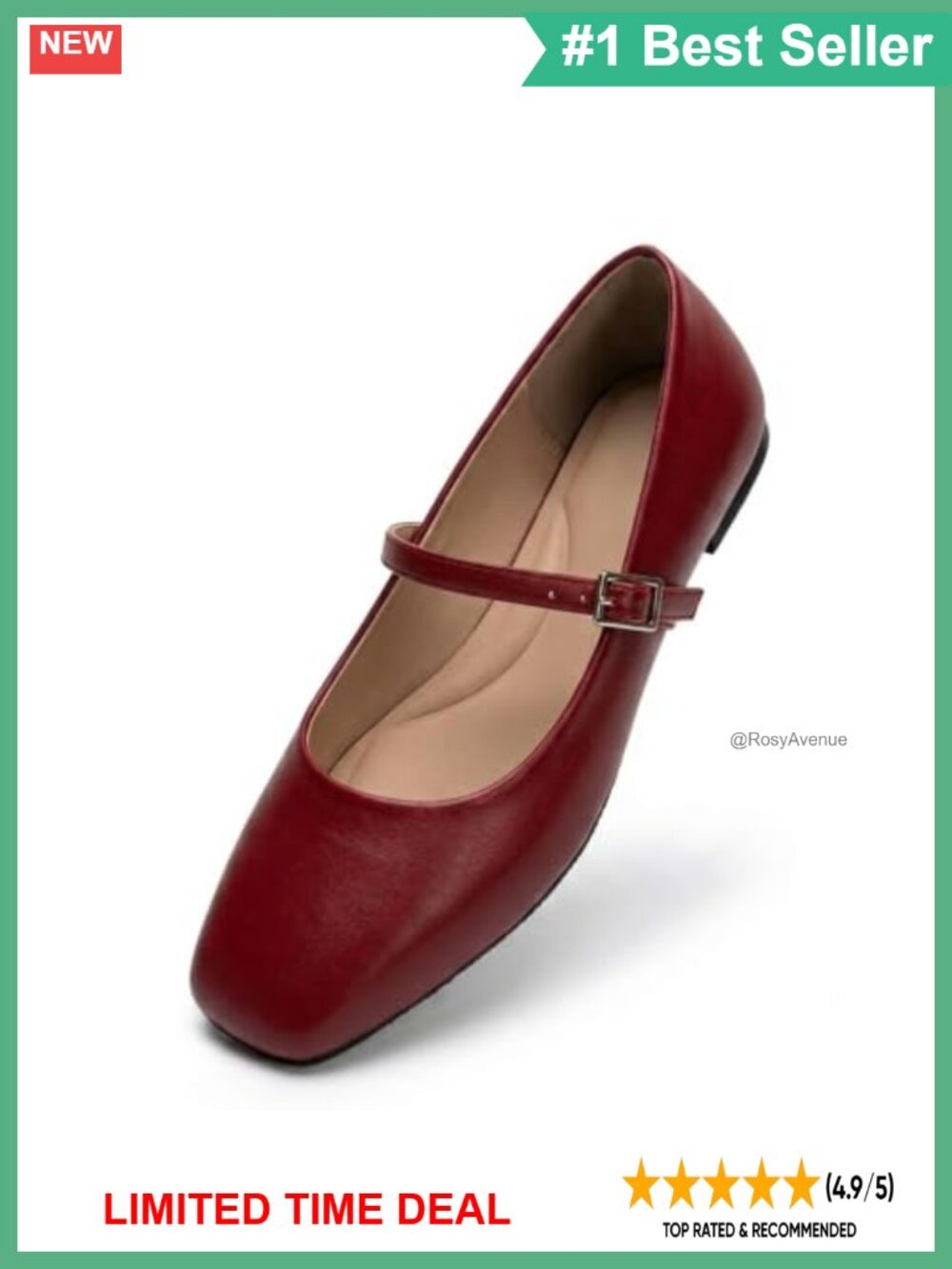 Mary Jane Flats Square Toe Ballet Flat Office Comfort Shoes